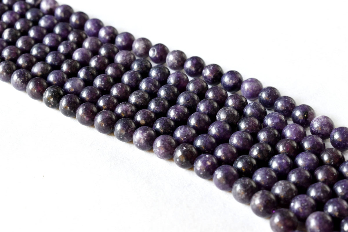 Lepidolite Beads, Natural Round Crystal Beads 6mm to 10mm  DestGlow