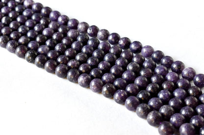 Lepidolite Beads, Natural Round Crystal Beads 6mm to 10mm  DestGlow