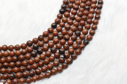 Mahogany Obsidian Beads, Natural Round Crystal Beads 4mm to 12mm  DestGlow