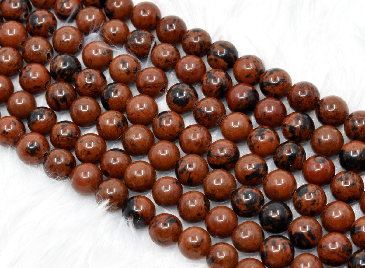 Mahogany Obsidian Beads, Natural Round Crystal Beads 4mm to 12mm  DestGlow