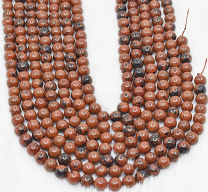 Mahogany Obsidian Beads, Natural Round Crystal Beads 4mm to 12mm  DestGlow