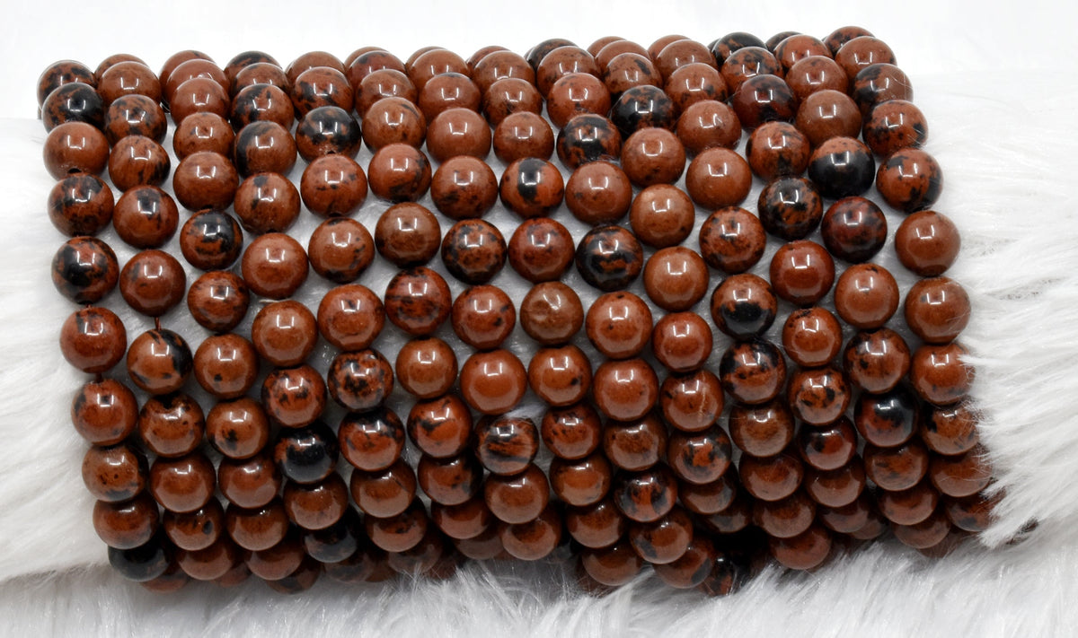 Mahogany Obsidian Beads, Natural Round Crystal Beads 4mm to 12mm  DestGlow