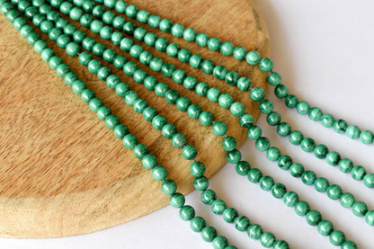 Malachite Beads, Natural Round Crystal Beads 4 to10mm.  DestGlow