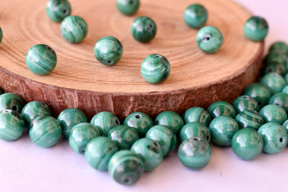 Malachite Beads, Natural Round Crystal Beads 4 to10mm.  DestGlow