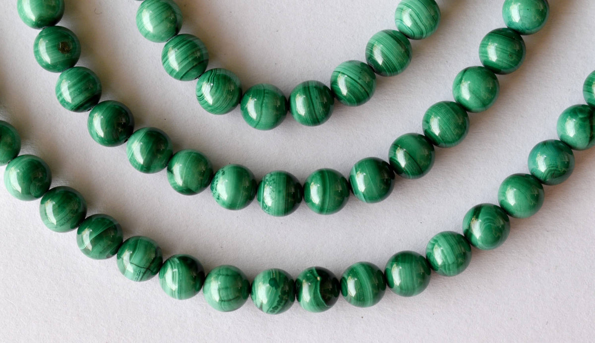 Malachite Beads, Natural Round Crystal Beads 4 to10mm.  DestGlow