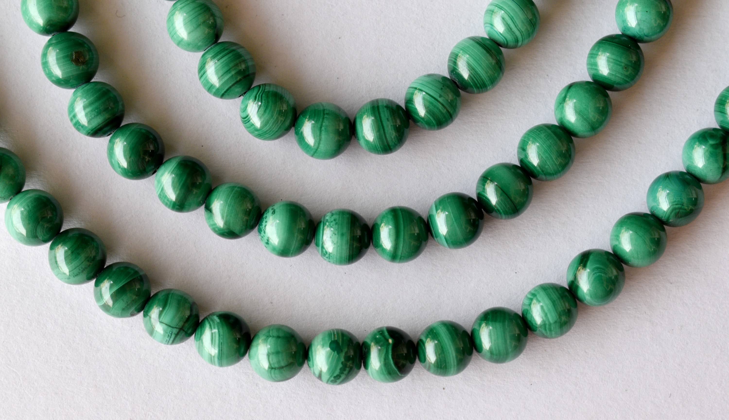 Malachite Beads, Natural Round Crystal Beads 4 to10mm.  DestGlow