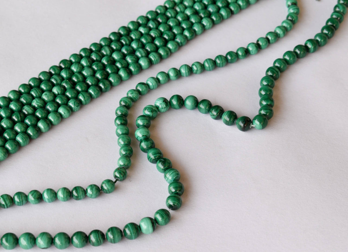 Malachite Beads, Natural Round Crystal Beads 4 to10mm.  DestGlow