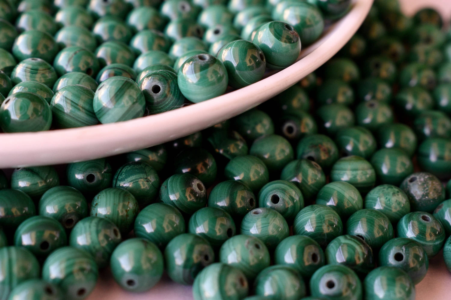Malachite Beads, Natural Round Crystal Beads 4 to10mm.  DestGlow