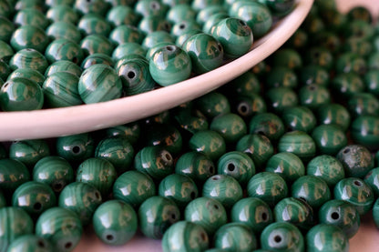 Malachite Beads, Natural Round Crystal Beads 4 to10mm.  DestGlow