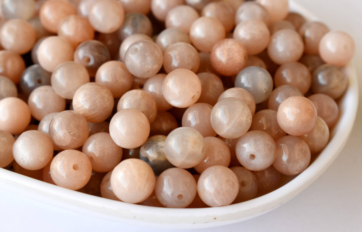 Moonstone Beads, Natural Round Crystal Beads 4mm to 12mm  DestGlow