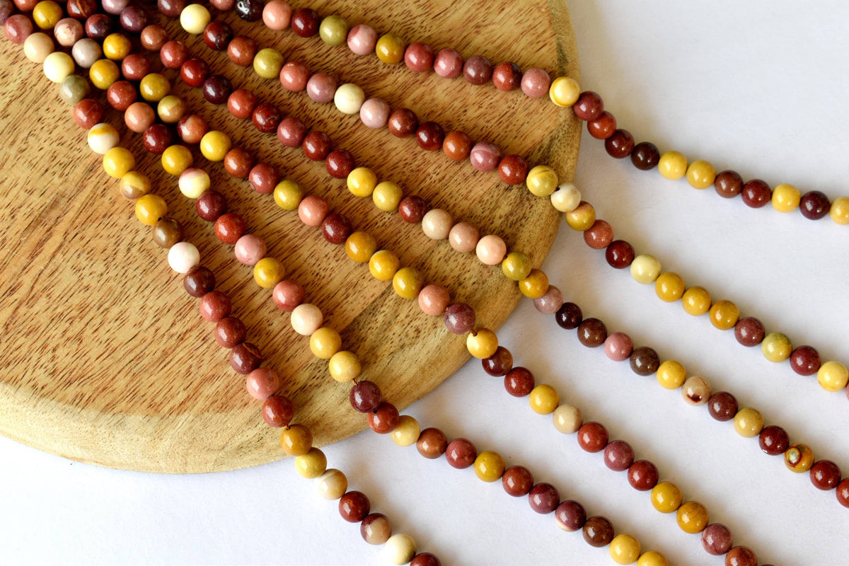 Mookaite Beads, Natural Round Crystal Beads 4mm to 12mm  DestGlow