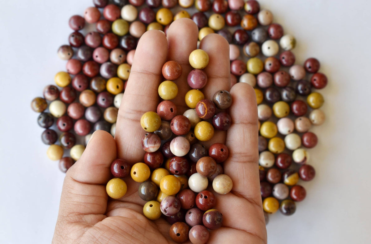 Mookaite Beads, Natural Round Crystal Beads 4mm to 12mm  DestGlow