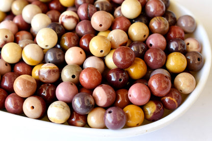 Mookaite Beads, Natural Round Crystal Beads 4mm to 12mm  DestGlow
