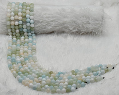 Morganite Beads, Natural Round Crystal Beads 4mm,6mm, 8mm.