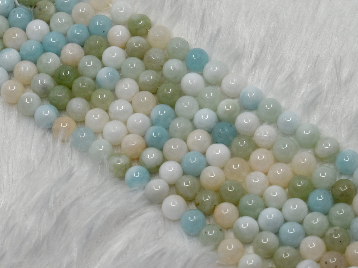 Morganite Beads, Natural Round Crystal Beads 4mm,6mm, 8mm.