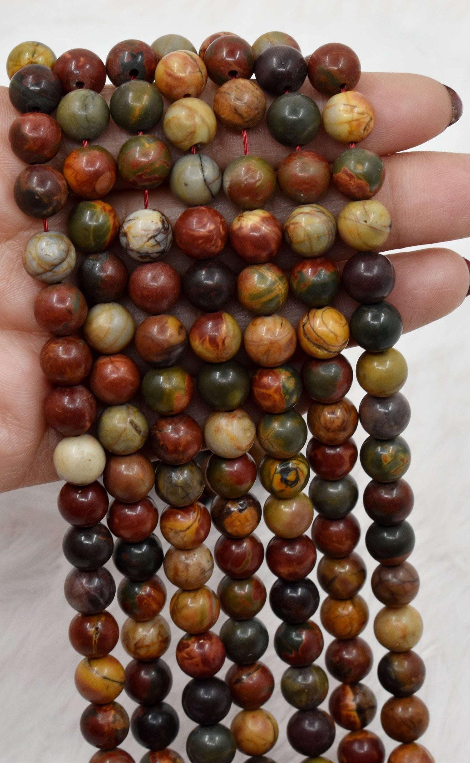 Multi Picasso Jasper Beads, Natural Round Crystal Beads 4mm to 10mm  DestGlow