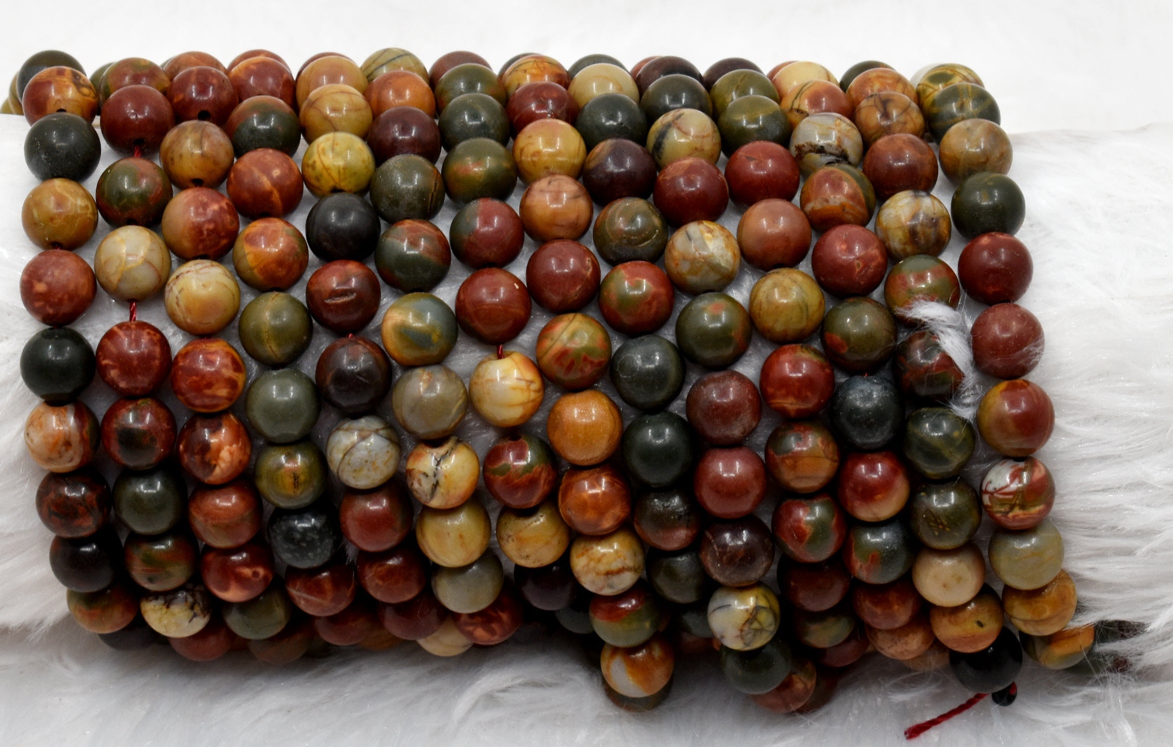 Multi Picasso Jasper Beads, Natural Round Crystal Beads 4mm to 10mm  DestGlow
