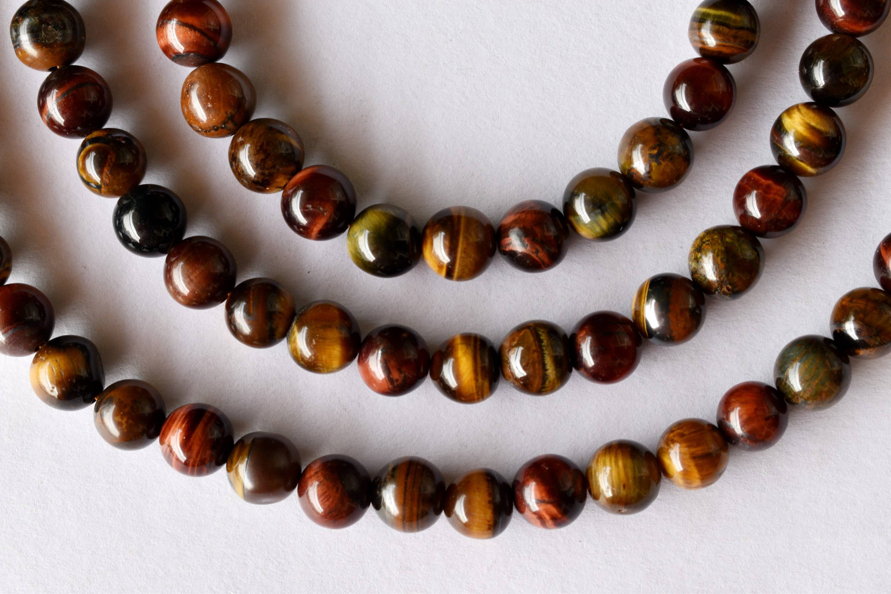 Multi Tiger Eye Beads, Natural Round Crystal Beads 6mm to 10mm  DestGlow
