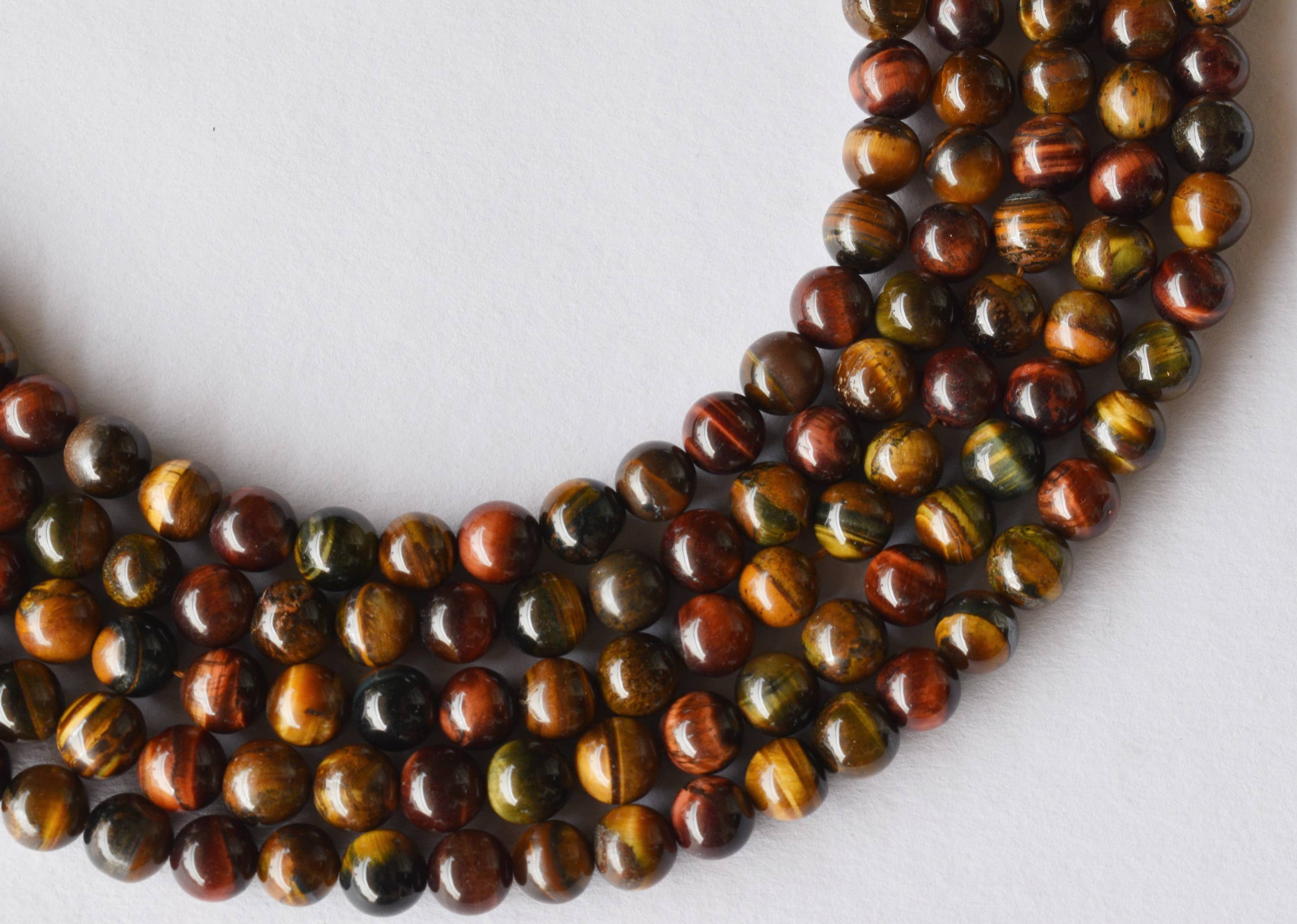 Multi Tiger Eye Beads, Natural Round Crystal Beads 6mm to 10mm  DestGlow