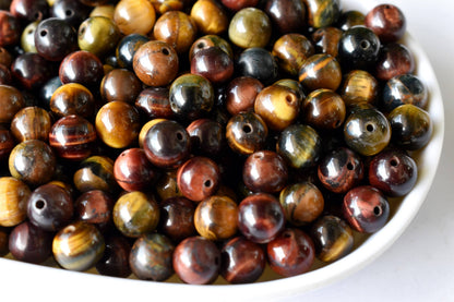 Multi Tiger Eye Beads, Natural Round Crystal Beads 6mm to 10mm  DestGlow