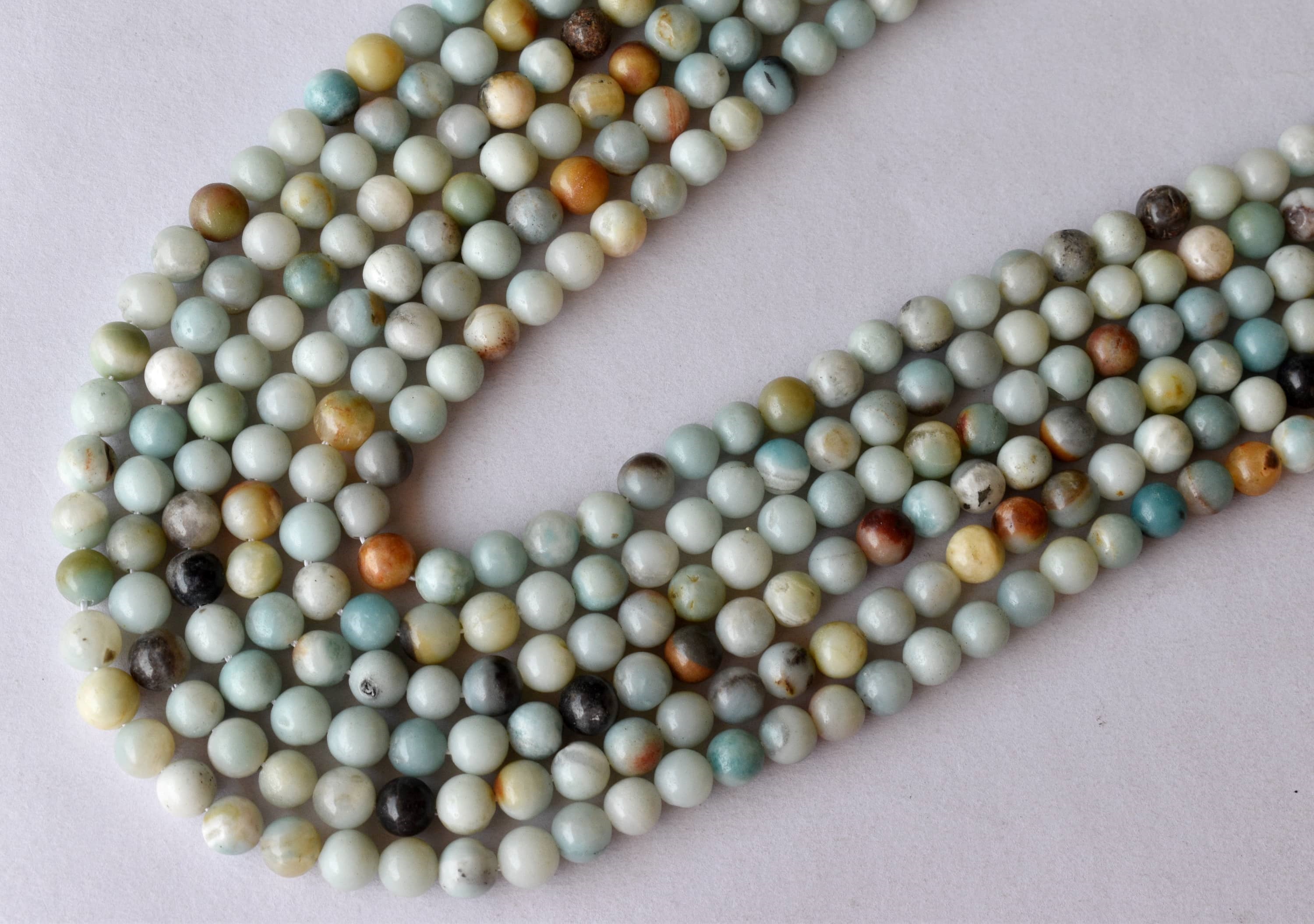 Multi Amazonite Beads, Natural Round Crystal Beads 4mm to 10mm  DestGlow