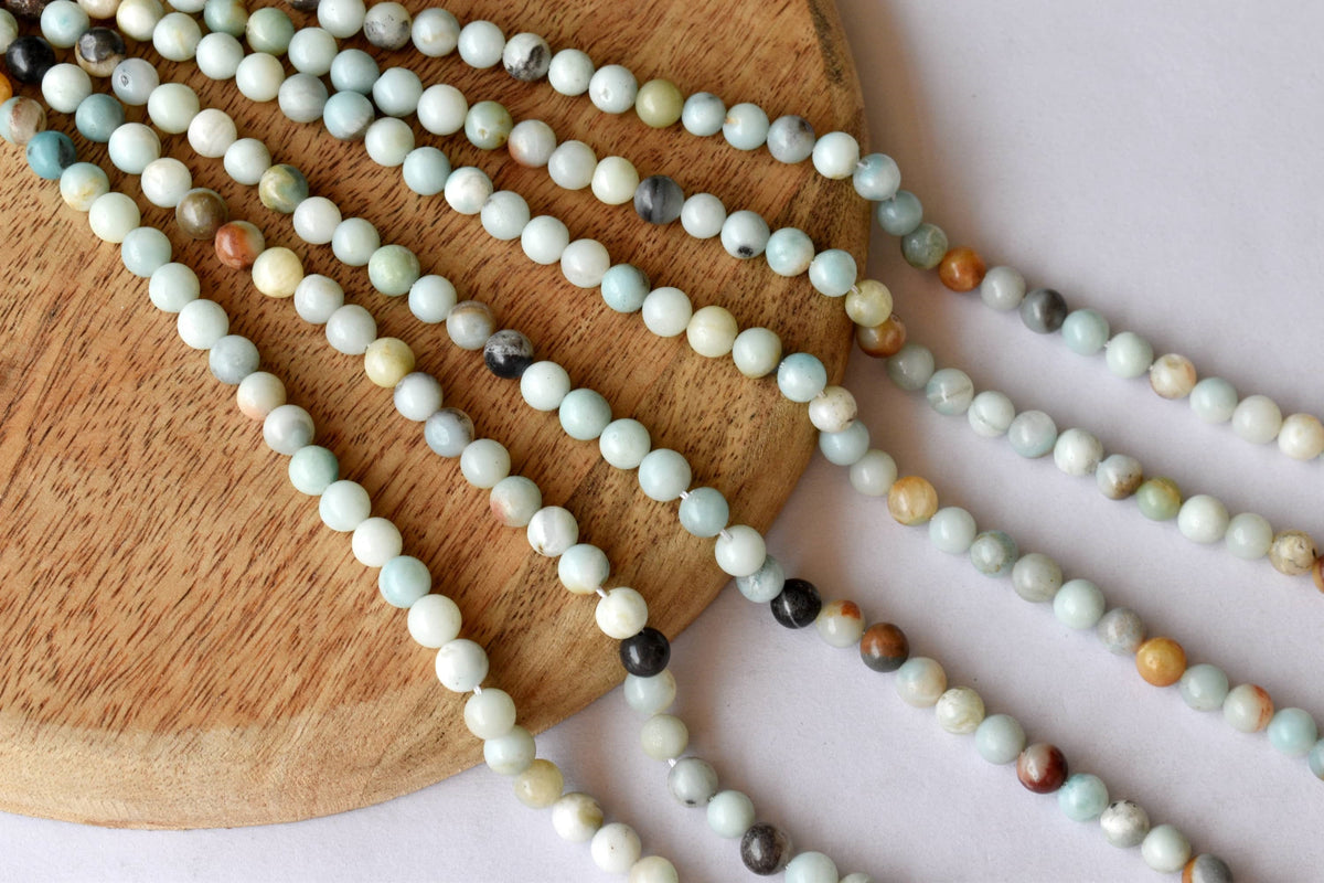 Multi Amazonite Beads, Natural Round Crystal Beads 4mm to 10mm  DestGlow