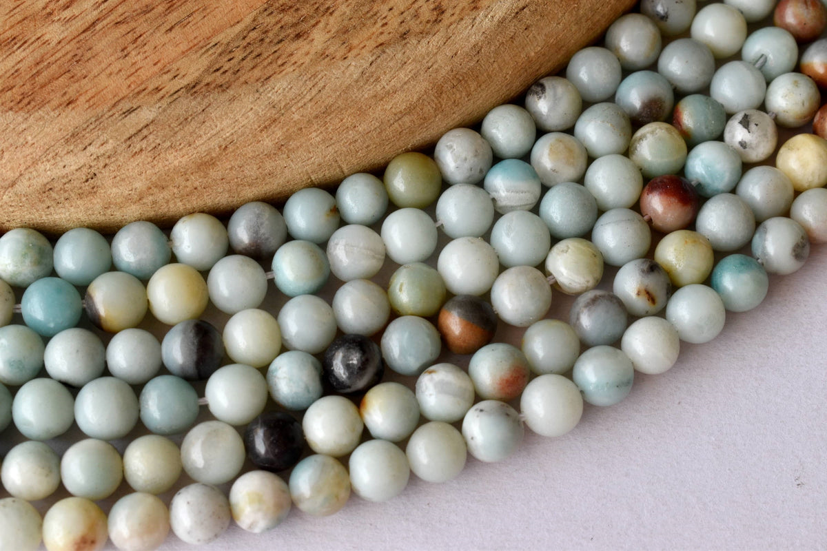 Multi Amazonite Beads, Natural Round Crystal Beads 4mm to 10mm  DestGlow