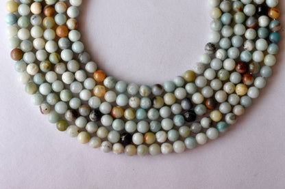 Multi Amazonite Beads, Natural Round Crystal Beads 4mm to 10mm  DestGlow