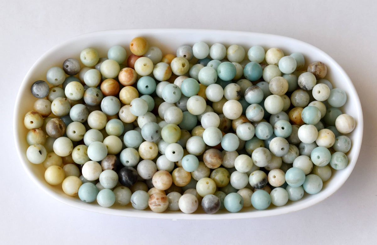 Multi Amazonite Beads, Natural Round Crystal Beads 4mm to 10mm  DestGlow