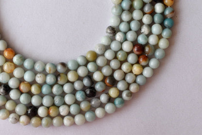 Multi Amazonite Beads, Natural Round Crystal Beads 4mm to 10mm  DestGlow