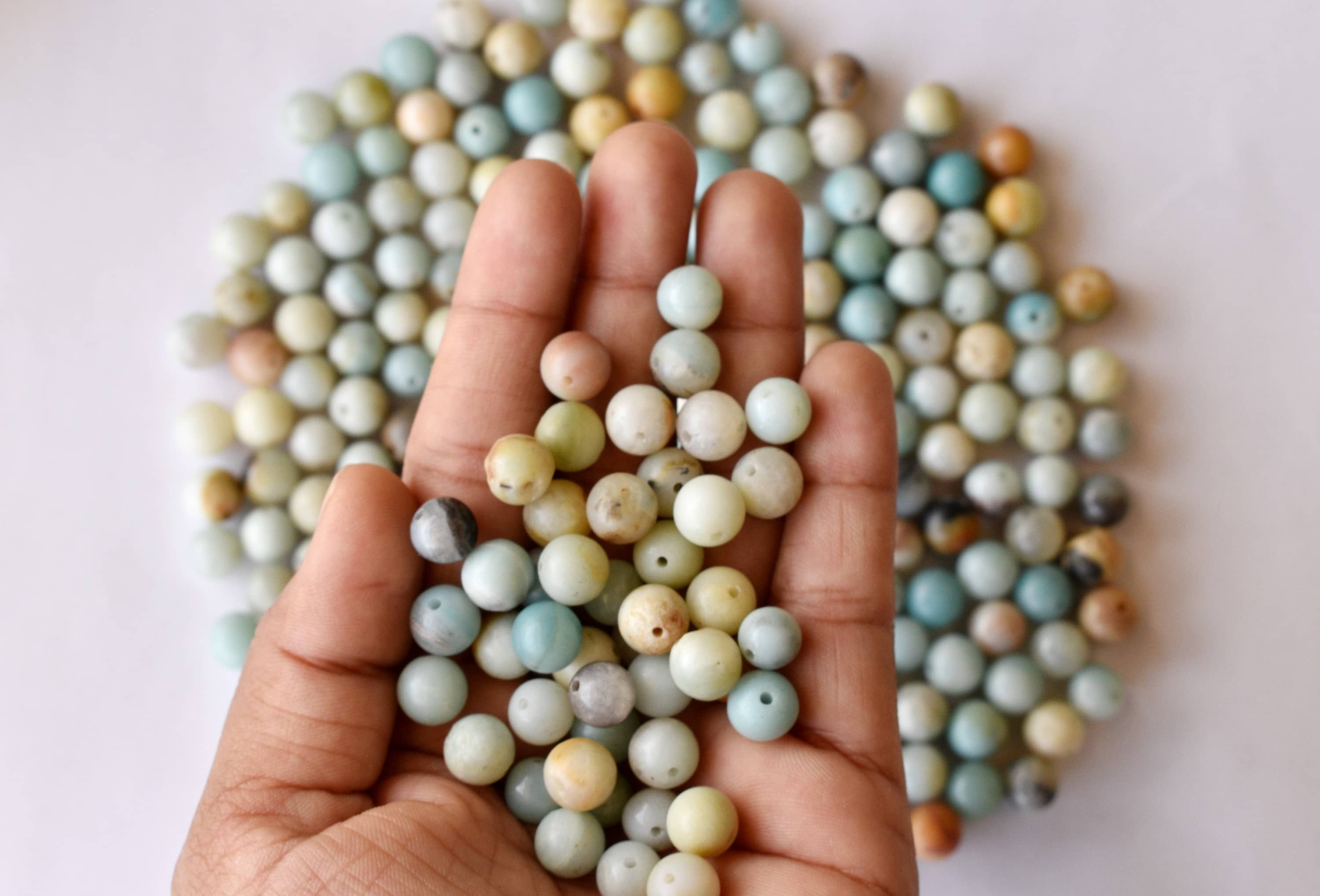 Multi Amazonite Beads, Natural Round Crystal Beads 4mm to 10mm  DestGlow