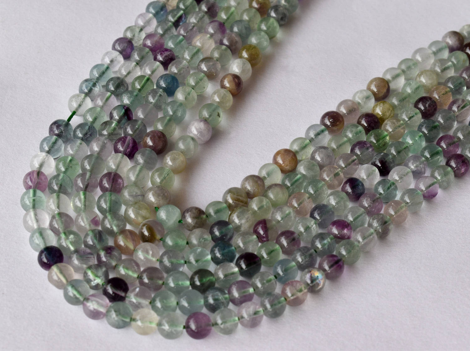 Multi Fluorite Beads, Natural Round Crystal Beads 4mm to 12mm  DestGlow