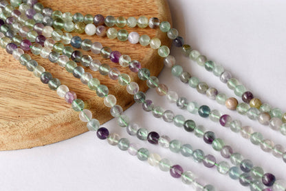Multi Fluorite Beads, Natural Round Crystal Beads 4mm to 12mm  DestGlow