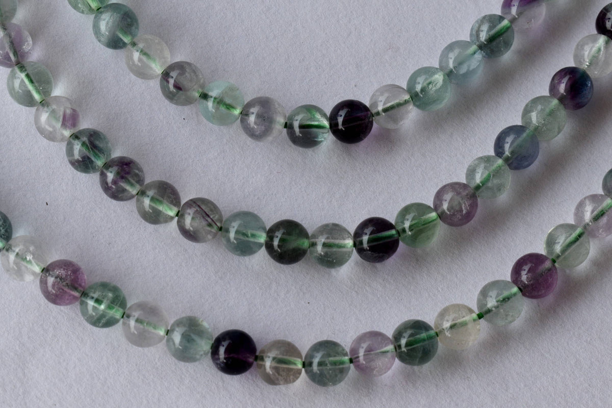Multi Fluorite Beads, Natural Round Crystal Beads 4mm to 12mm  DestGlow