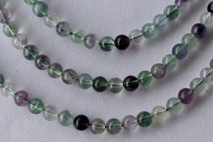 Multi Fluorite Beads, Natural Round Crystal Beads 4mm to 12mm  DestGlow