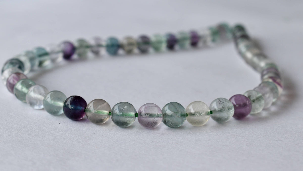 Multi Fluorite Beads, Natural Round Crystal Beads 4mm to 12mm  DestGlow