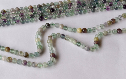 Multi Fluorite Beads, Natural Round Crystal Beads 4mm to 12mm  DestGlow