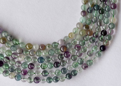 Multi Fluorite Beads, Natural Round Crystal Beads 4mm to 12mm  DestGlow