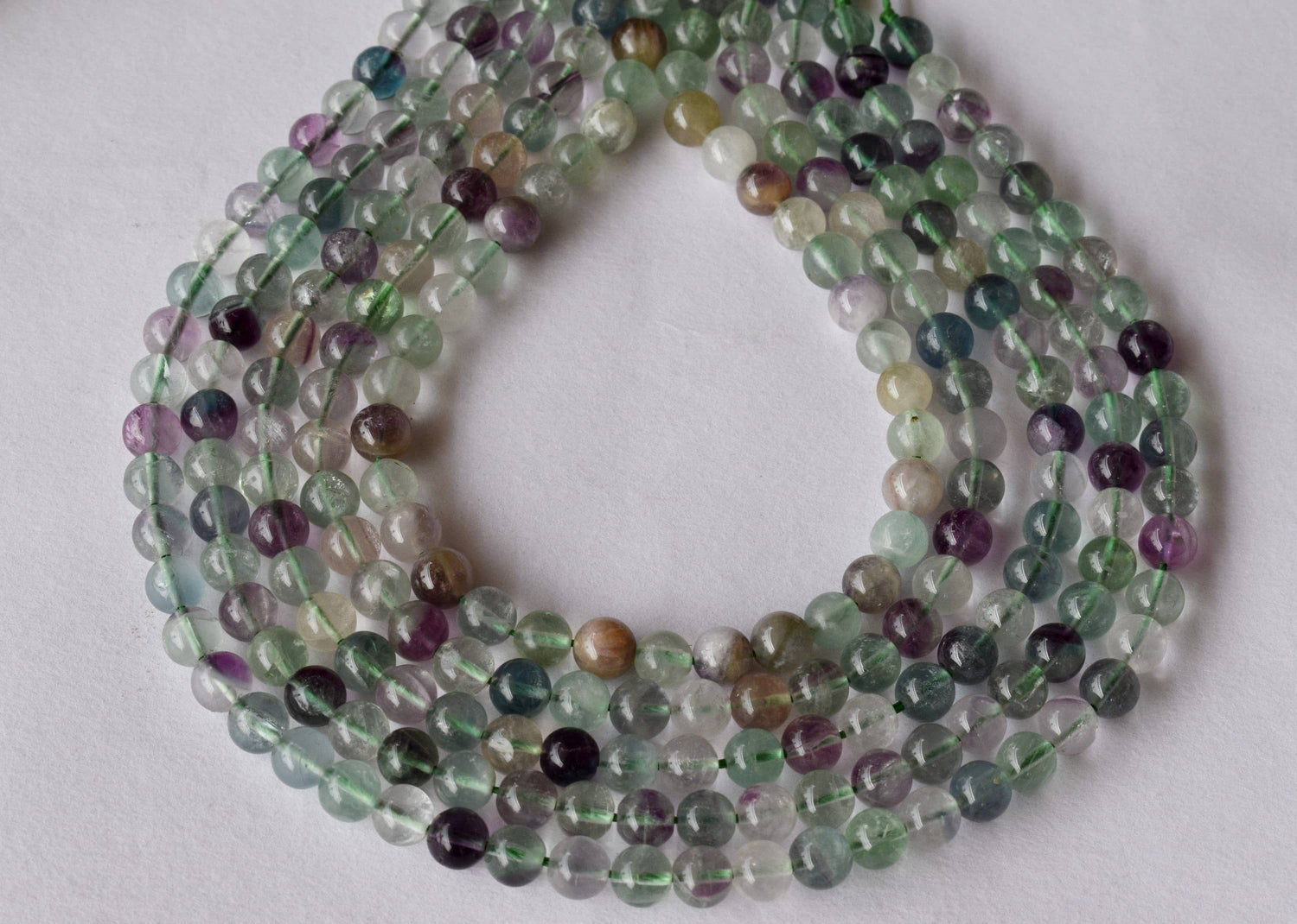 Multi Fluorite Beads, Natural Round Crystal Beads 4mm to 12mm  DestGlow
