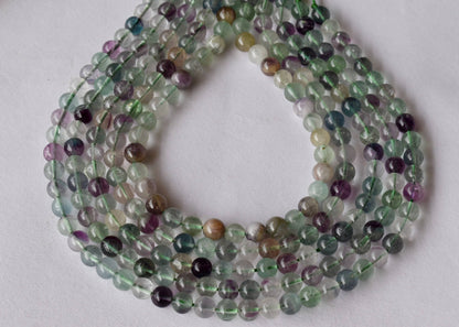 Multi Fluorite Beads, Natural Round Crystal Beads 4mm to 12mm  DestGlow