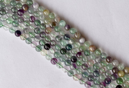 Multi Fluorite Beads, Natural Round Crystal Beads 4mm to 12mm  DestGlow