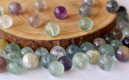 Multi Fluorite Beads, Natural Round Crystal Beads 4mm to 12mm  DestGlow