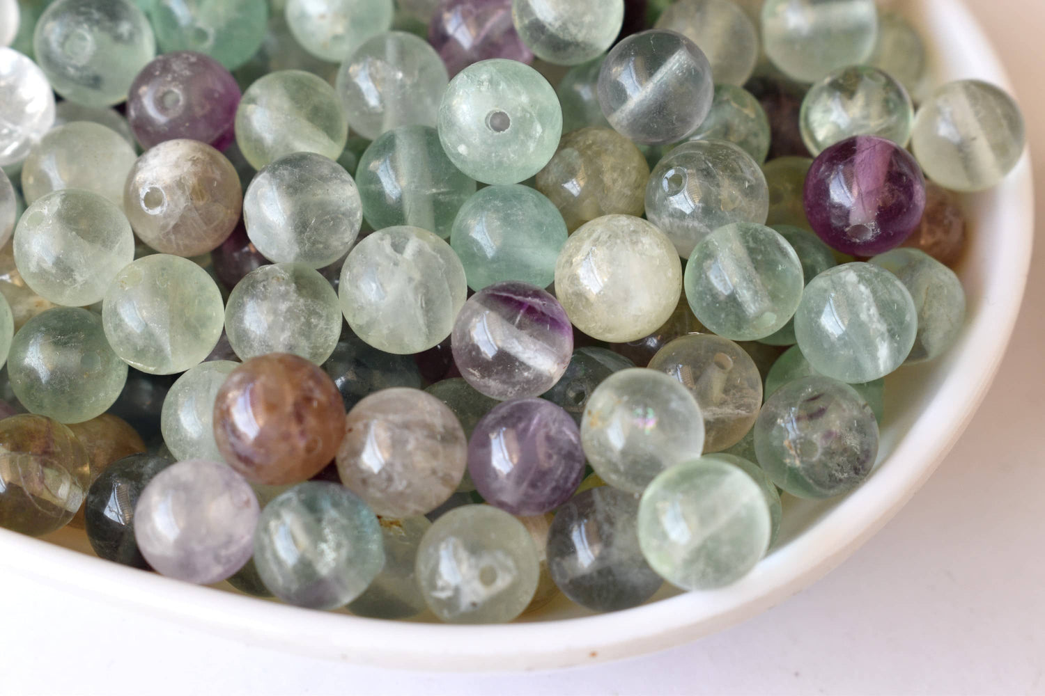 Multi Fluorite Beads, Natural Round Crystal Beads 4mm to 12mm  DestGlow