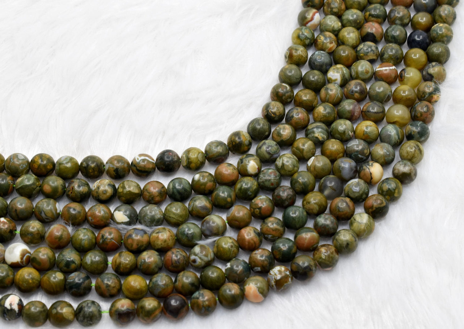 Ocean Jasper Beads, Natural Round Crystal Beads 4mm to 12mm.  DestGlow