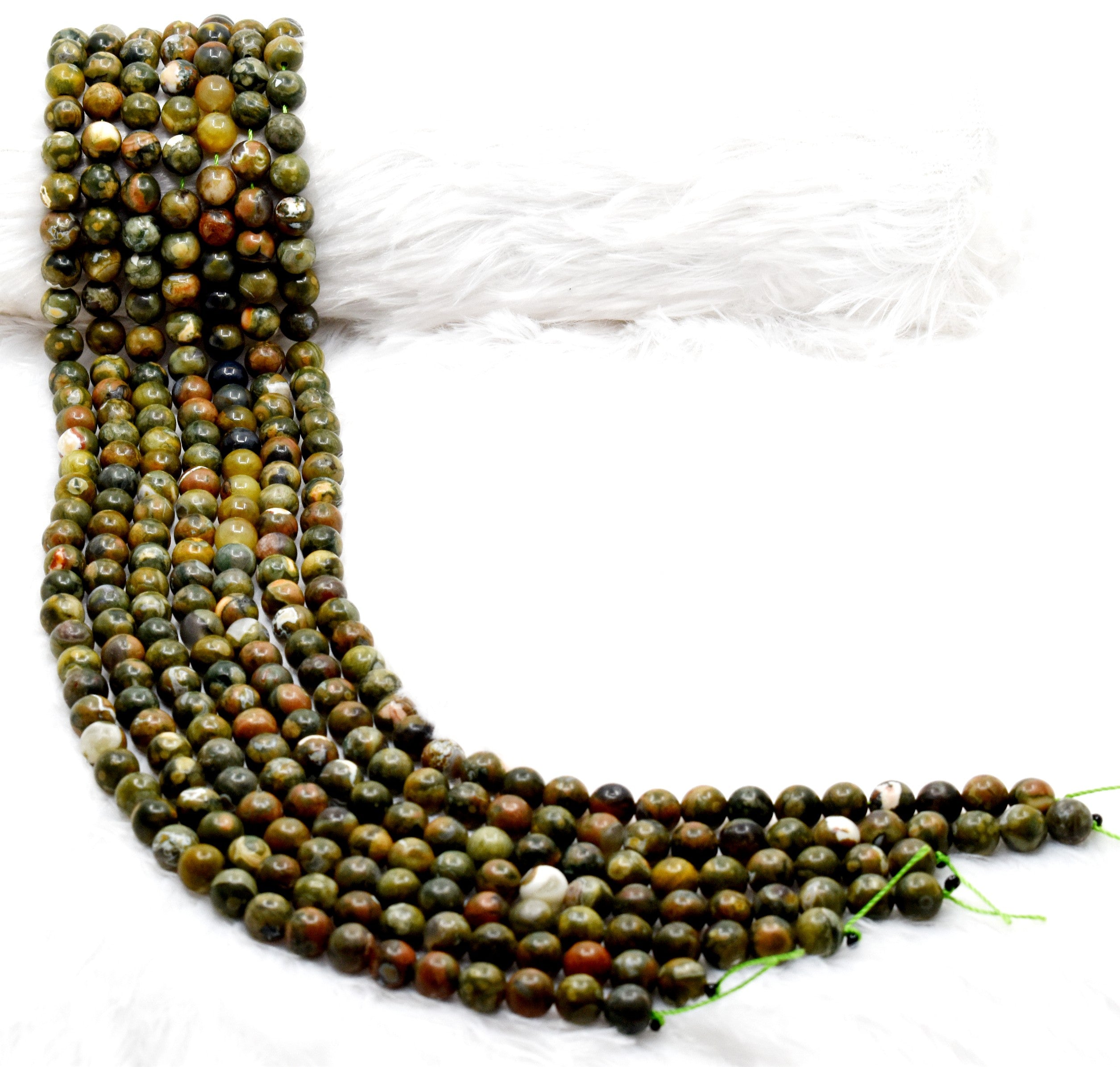 Ocean Jasper Beads, Natural Round Crystal Beads 4mm to 12mm.  DestGlow