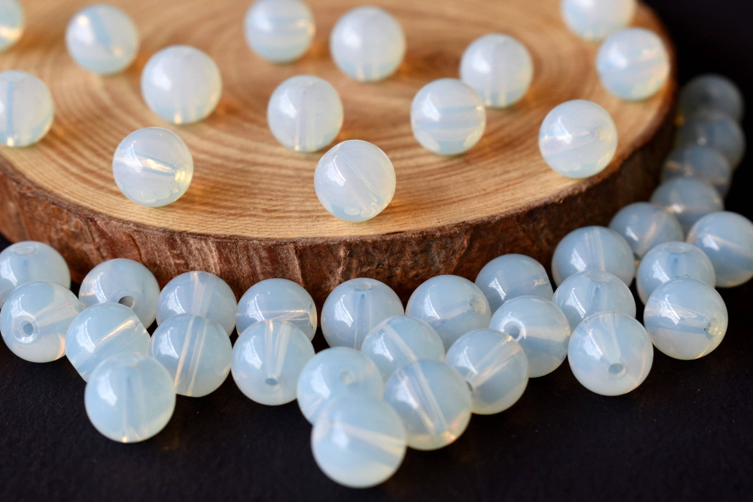 Opal Synthetic Beads, Natural Round Crystal Beads 4mm to 10mm  DestGlow