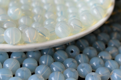 Opal Synthetic Beads, Natural Round Crystal Beads 4mm to 10mm  DestGlow