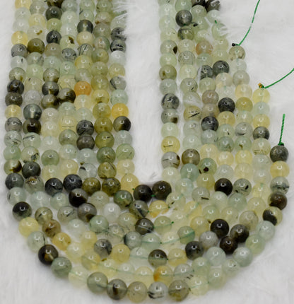 Prehnite Beads, Natural Round Crystal Beads 4mm to 10mm.  DestGlow