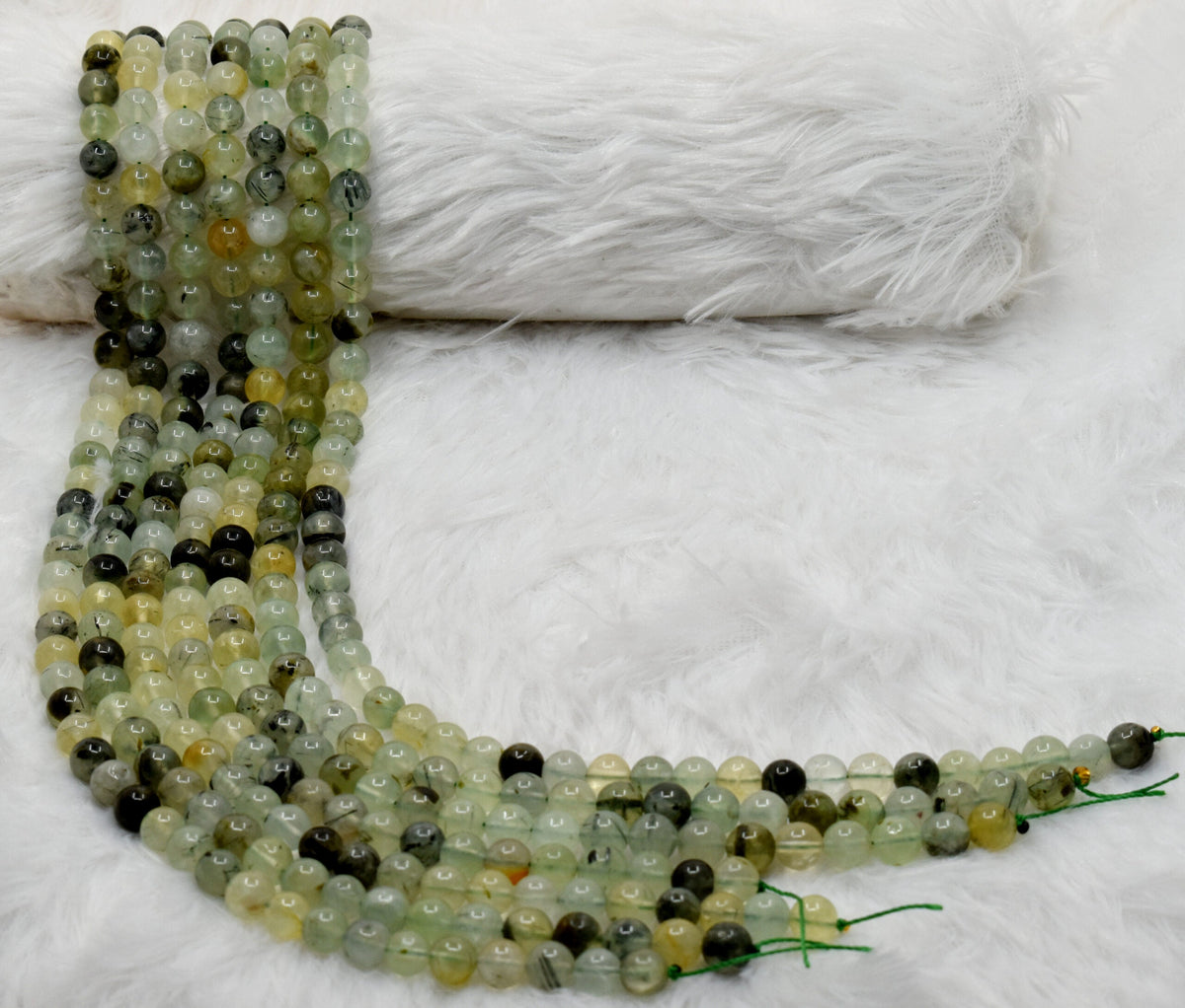 Prehnite Beads, Natural Round Crystal Beads 4mm to 10mm.  DestGlow