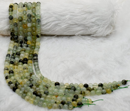 Prehnite Beads, Natural Round Crystal Beads 4mm to 10mm.  DestGlow